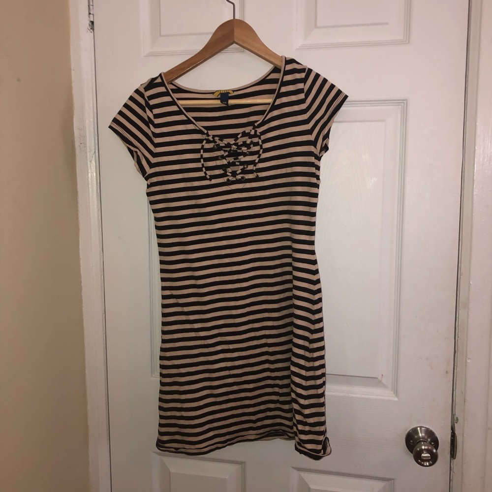 striped t shirt dress